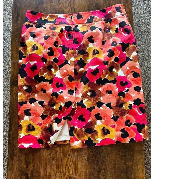 Ann Taylor Cotton Splattered Paint Lined Skirt Women Sz 10P Office & Work Ready - Picture 7 of 8